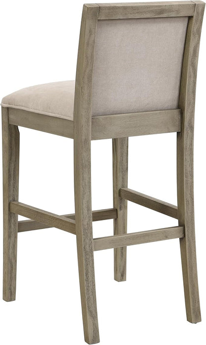 30.5 Inch Height Bar Stools Set of 2, Rubber Wood e,Fabric Sponge Cushion and Upholstered, Retro Bar Chairs Suitable for Kitchen Island,Bedroom,Dining Room.