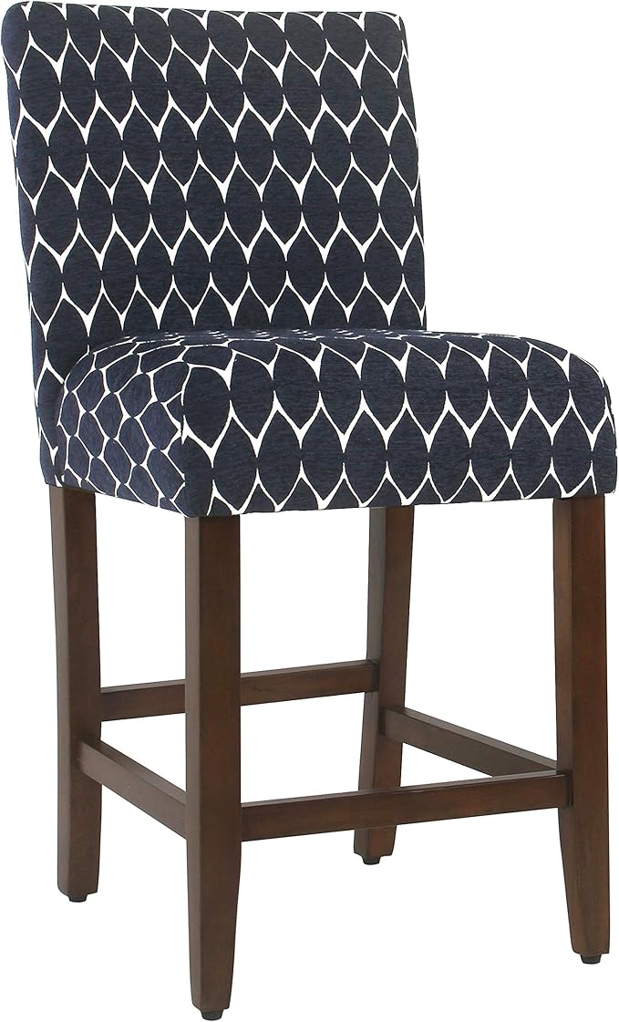 Homepop Home Decor | Modern Counter Stool | Counter Stools With Back | Decorative Home Furniture, Navy