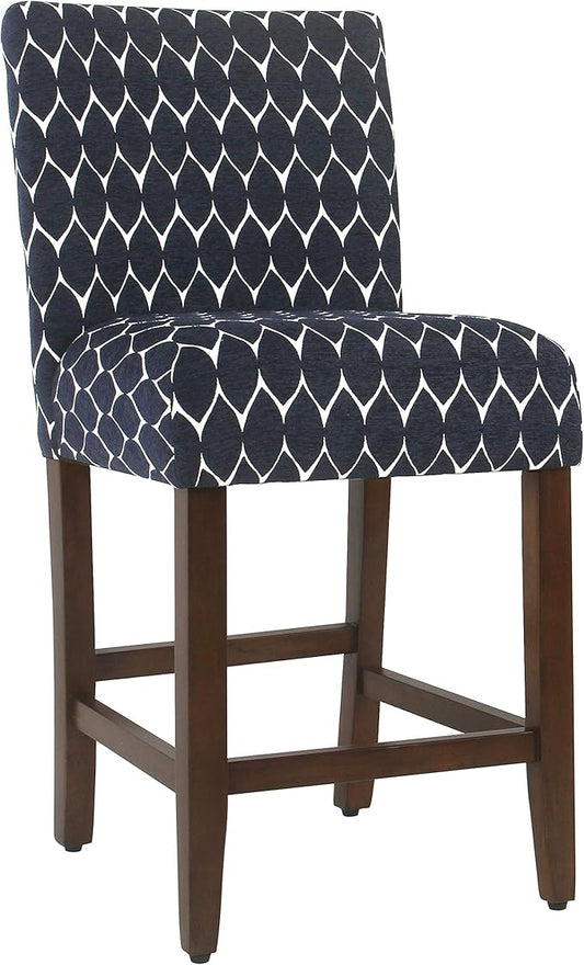 Homepop Home Decor | Modern Counter Stool | Counter Stools With Back | Decorative Home Furniture, Navy