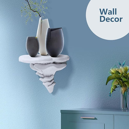 UITWMKTG 1 Pack Large Mushroom Shelves Floating Shelf Cottage Core Wall Decor Cute Hanging Shelf for Home Living Room Bedroom Kitchen Unique Wall Decor White