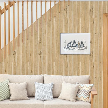 Yun-aeon Peel & Stick Wallpaper - 17.7" x 160" Wood Grain Contact Paper for Cabinet & Wall - Shiplap Design - Self-Adhesive & Removable
