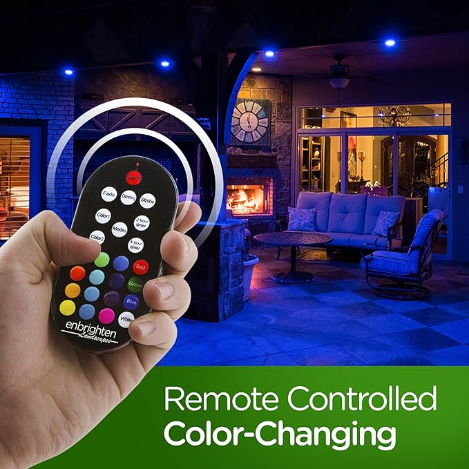 Enbrighten LED Ground Lights Outdoor 40ft | Color Changing | Remote Control | Path Lighting | Pack of 2
