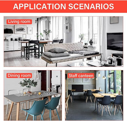 FDW | 5-Piece Dining Table Set | White | Glass Kitchen Table with 4 Upholstered Chairs and Faux Leather Cushions | Space-Saving and Modern Design | for Dining Room, Easy to Assemble