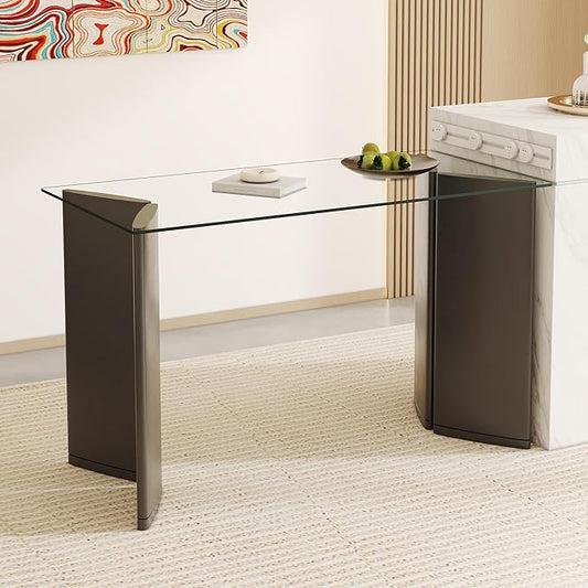 Tempered Glass Table Top, 24"x48" Rectangle Glass Tabletop with Durable and Heat-Resistant,Clear Glass Table Tops Versatile for Dining Kitchen Coffee Tables
