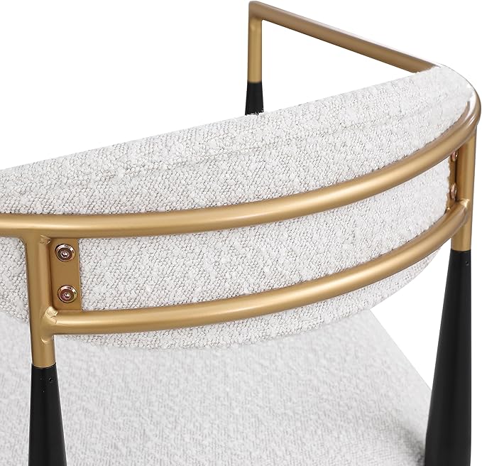 Modern Dining Chairs Set of 2, Fabric Upholstered Dining Room Chairs Stylish Kitchen Chairs,2 Counter Height Bar Stools with Backs, Kitchen Island Seating with Iron Legs, 260lbs Capacity,Beige