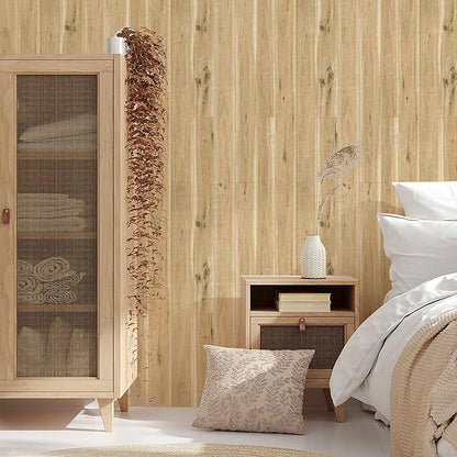 Yun-aeon Peel & Stick Wallpaper - 17.7" x 160" Wood Grain Contact Paper for Cabinet & Wall - Shiplap Design - Self-Adhesive & Removable