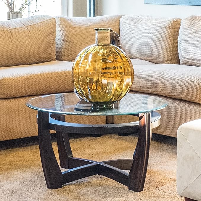 18 Inch Round Tempered Beveled Polished Edge Glass Table Top 1/2” Thick Round Glass Table Top Heavy Duty, Dining, Coffee, and Office Tables by Fab Glass and Mirror