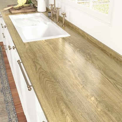 WESTICK Brown Wood Grain Contact Paper for Countertops Waterproof Wooden Peel and Stick Wallpaper Faux Wood Contact Paper Removable Wood Vinyl Countertop Wrap for Kitchen Table Cabinets Desk 78"x15.8"
