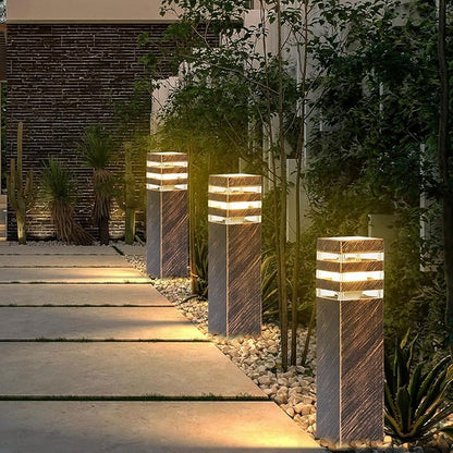 SLAWA 15In Pathway Lights Bronze E26 Outdoor Landscape Path Lights Die-Casted Aluminum Walkway Lights Modern Landscape Sideway Lighting IP65 Waterproof Patio Porch Exterior Floor Lamp with Bulbs