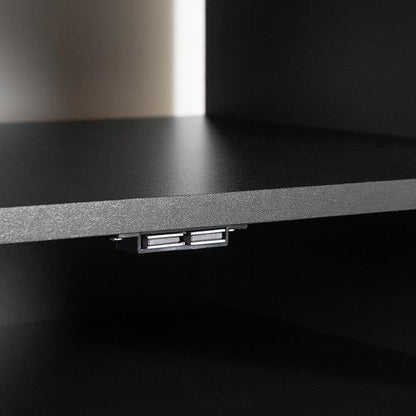 South Shore Axess Microwave Cart on Wheels Pure Black, Contemporary