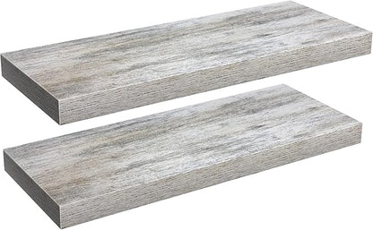 Sorbus Floating Shelves - 2 Pack 16 Inch Rustic & Blue Wall Shelves for Bedroom, Kitchen, Living Room, Bathroom Shelves, Home Decor, Office - Floating Shelf for Trophy, Books, Frames, Toilet Paper