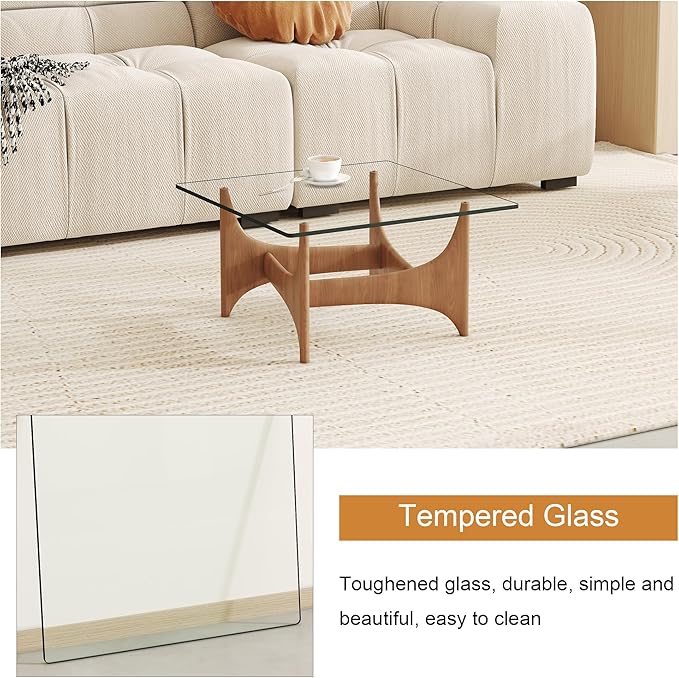 20" x 20" Tempered Glass Table Top Square 0.23" Thick Flat Polished Edge Top Protector for Dining, Patio, Coffee Table (20x20 inch)