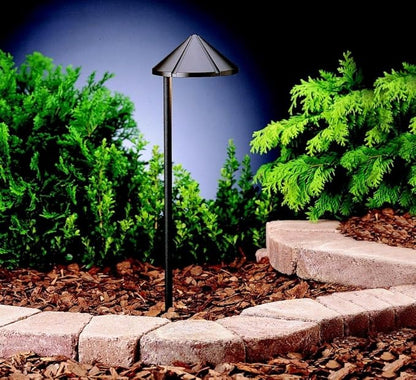Kichler 15315AZT Six Groove Path & Spread 1-Light 12V, Textured Architectural Bronze