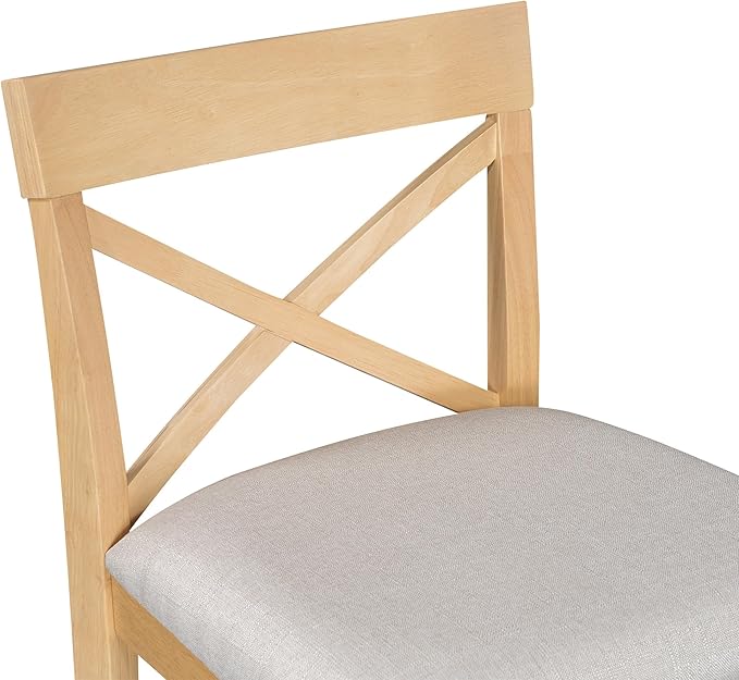 LUMISOL 3 Piece Pub Table and Chair Set, Small Wood Counter Height Bar Table Set for 2, Breakfast Nook Table Set, 3 Piece High Top Dining Table for Kitchen, Natural