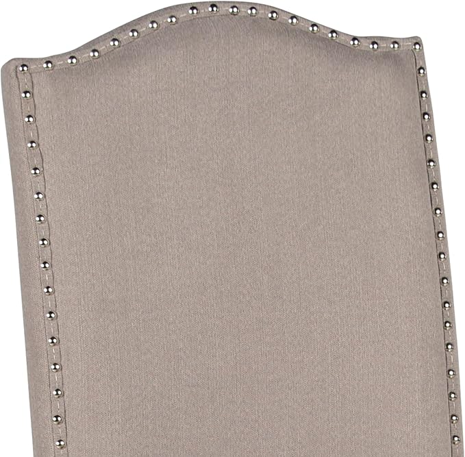 Steve Silver Co Caswell Counter Chair, Set of 2 Chairs, Nailhead Trim, Contemporary Design, Shield Back, Dining Room, Ktichen, Bar, Counter Island, Rubberwood, 100% Polyester, 20"D x 24"W x 45"H, Gray