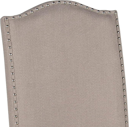 Steve Silver Co Caswell Counter Chair, Set of 2 Chairs, Nailhead Trim, Contemporary Design, Shield Back, Dining Room, Ktichen, Bar, Counter Island, Rubberwood, 100% Polyester, 20"D x 24"W x 45"H, Gray