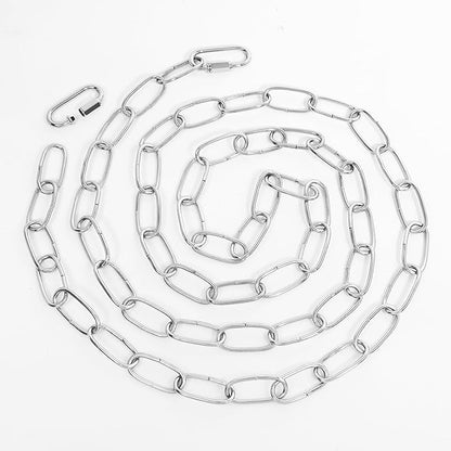 garini 6 Feet Silver Light Fixture Chain, Adjustable Metal Pendant Chandelier Chain Extension with Detachable Link, Maximum Load is 66 Pounds, 1 Pack