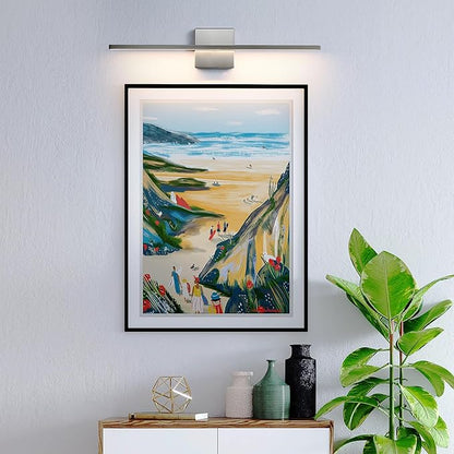 Bathroom Light Fixtures Over Mirror - 24inch Dimmable Brushed Nickel Vanity Lights for Bathroom 18W LED Vanity Light Bar 3500K Modern Wall Sconce Lighting for Mural