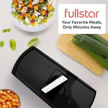 Fullstar Premium Vegetable Chopper and Mandoline Slicer - Food Chopper and Spiralizer with Container, Julienne Slicer, Fruit Slicer, Veggie Cutter, Kitchen Gadgets & Gift for Mom (14 in 1, Silver)