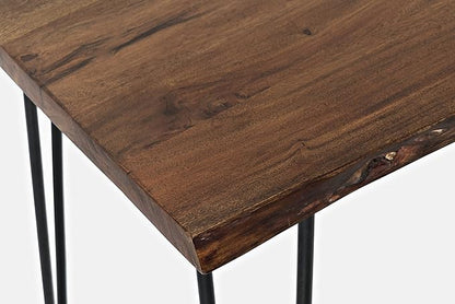 Jofran Nature's Edge 52" Farmhouse Dining Table - Solid Wood Counter Height Dining Table for Modern Homes, Chestnut