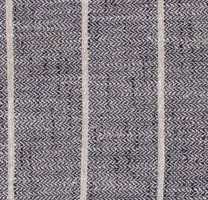 HomePop Home Decor |Rounded Back Upholstered Counterstool | 24 Inch Bar Stools | Decorative Home Furniture, Midnight Gray Woven Stripe