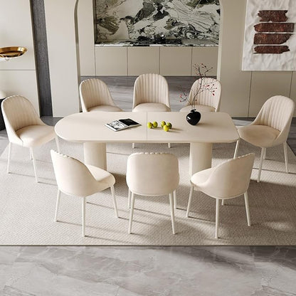 Dining Table Set for 8, Modern Kitchen Table with 8 Chairs, Dining Room Table Set for Kitchen,Dining Room,Home & Office (70.86" White Table with 8 Chairs)