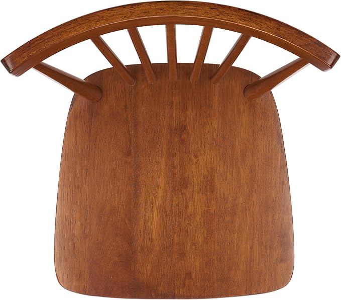 SAFAVIEH Home Collection – Winona Set of 2 Walnut Windsor Farmhouse Dining Chairs, Spindle Back Wood Chairs, Classic Casual Seating (DCH8500G-SET2)