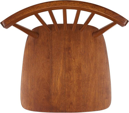 SAFAVIEH Home Collection – Winona Set of 2 Walnut Windsor Farmhouse Dining Chairs, Spindle Back Wood Chairs, Classic Casual Seating (DCH8500G-SET2)