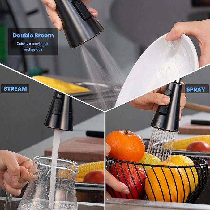Touchless Kitchen Faucet with Pull-Down Sprayer, Kitchen Sink Faucet Stainless Steel Faucets with Soap Dispensor, Single Handle Hands-Free Sensor Suitable for 1 to 4 Hole Sink
