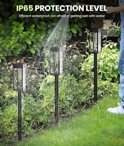 NEWMESSI 12 Pack Bright Solar Pathway Lights Outdoor,IP65 Waterproof Solar Garden Lights Pathway Lights Solar Powered for Outside Yard Path Lawn Walkway Driveway Landscape Lighting (Cool White)