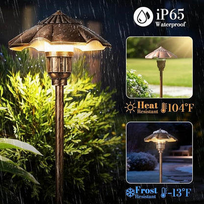 RGBW Color Changing Landscape Lights, IP65 Waterproof Low Voltage Landscape Lighting, Cast-Aluminum LED Spotlight Outdoor for Walkway Path Yard Garden Patio Lawn, 2 Pack