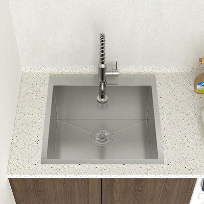 Lordear Drop In Laundry Sink with Faucet 22"x22"x12" Topmount Utility Sink 16 Gauge Stainless Steel Single Bowl for Laundry Room