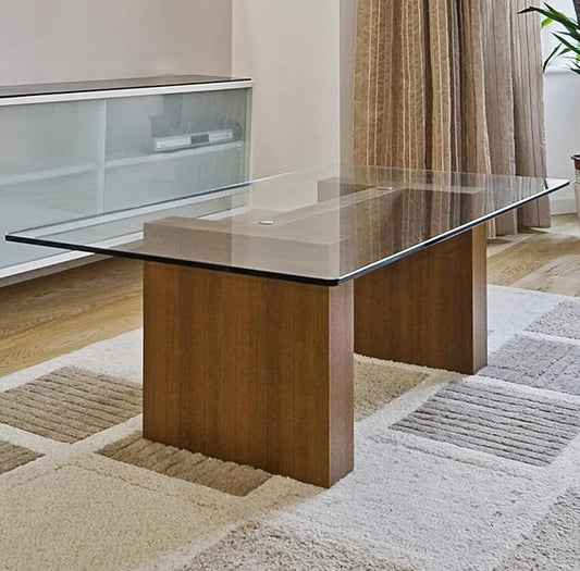 34" x 42" Tempered Glass Table Top with 3/8" Thickness, Pencil Polished Edge and Safety Corners Clear Surface Replacement for Dining, Coffee or Office Tables Scratch Resistant