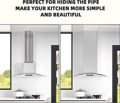 Range Hood Extension Chimney FGS-TG26S-ZST, Stainless Steel Wall Mount Chimney Extension for FIREGAS Glass Wall Mount Range Hood FGS-USG26G75CC