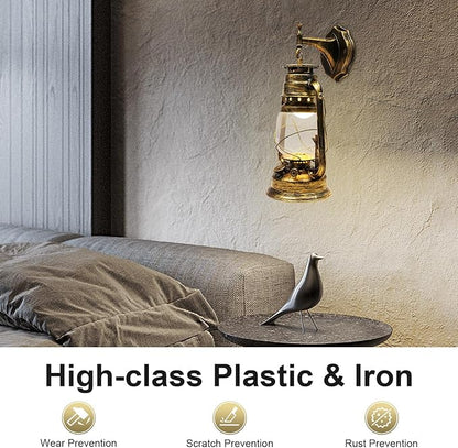 Wall Porch Light Vintage Rustic Lantern Lamp Indoor Outdoor Industrial Retro E27 Wall Lighting Fixture for Wall, Garage, Front Porch (C)