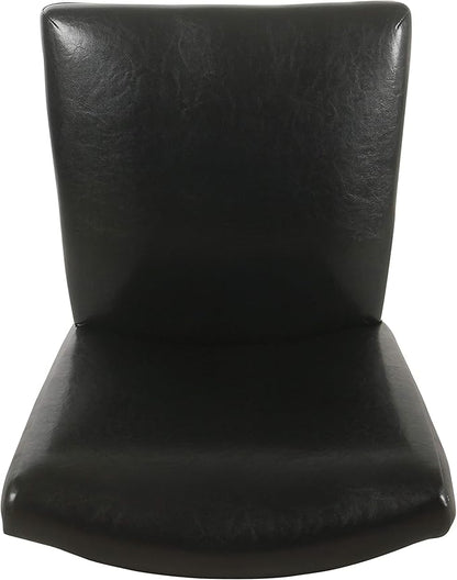 HomePop Parsons Upholstered Accent Dining Chair, Set of 2, Black Faux Leather
