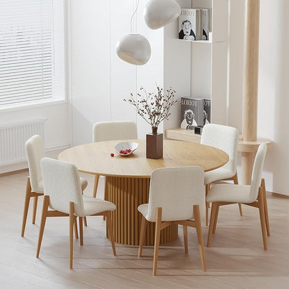 Casaphoria Dining Chairs Set of 2, Modern Fabric Kitchen Chairs with Oak Wood Legs, Comfortable Dining Room Side Chairs for Home, Living Room, Restaurant