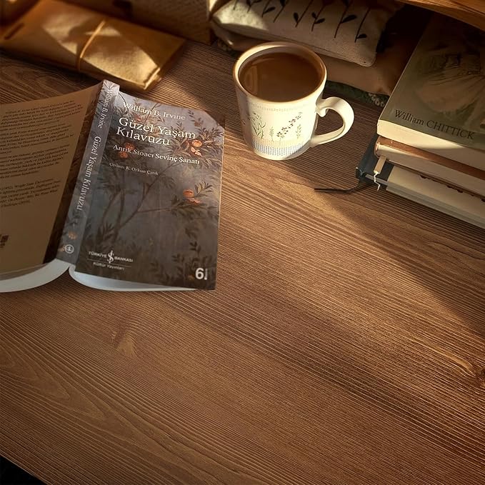 Brown Wood Grain Contact Paper, 17.3" x 197" Peel and Stick Wallpaper, Self-Adhesive Thick Vinyl Wrap for Kitchen Cabinets, Countertops, Furniture, Waterproof DIY Home Decor