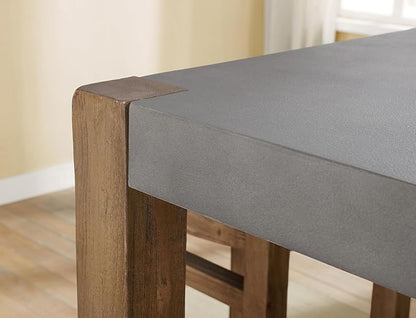 Alaterre Furniture Newport Dining Table Set, Concrete Gray