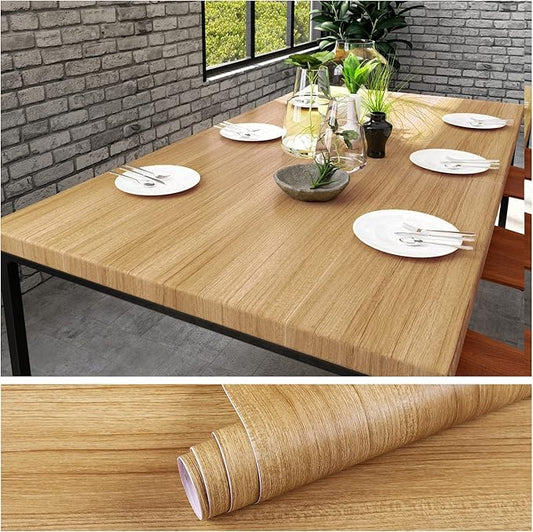 VEELIKE Natural Wood Wallpaper Peel and Stick Wood Contact Paper for Countertops Waterproof Self Adhesive Woodgrain Contact Paper for Cabinets Table Desk Furniture Removable Counter Top 15.7''x354''