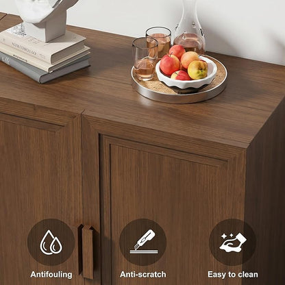 Casaphoria Adam Sideboard Buffet Cabinet with Storage, Sideboard Cabinet with Wooden Doors & Adjustable Shelves, 31" W x 36" H Coffee Bar for Entryway Kitchen Living Room, Walnut