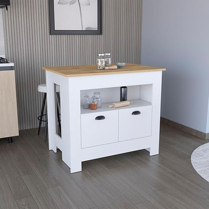 GOWE Arlet Kitchen Island Two Door Cabinet and Shelf