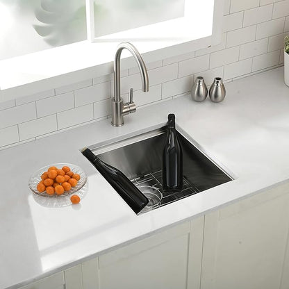 17 inch Undermount Stainless Steel Bar Sink, Swift Horse 17"x19"x9” 16Gauge Stainless Steel Undermount Workstation Kitchen Bar Sinks