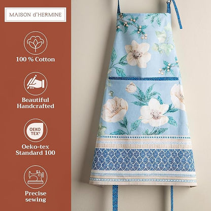 Maison d' Hermine 100% Cotton Apron for women with Pocket Kitchen Chef Apron for Men Cooking Mothers Day Gifts
