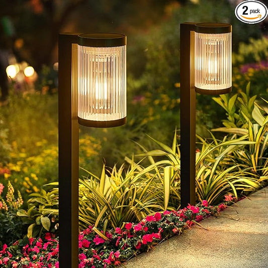 ELECLINK Solar Pathway Lights Outdoor, 2 Pack Upgraded Outdoor Solar Lights for Outside Super Bright Up to 12Hrs, IP65 Waterproof Solar Garden Lights for Yard Path Walkway Decor Landscape Lighting