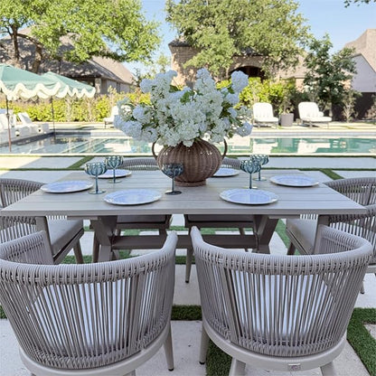 PURPLE LEAF Patio Dining Set for 10 All-Weather Wicker 11 Piece Aluminium Outdoor Table and Chairs Set Included Cushions for Backyard Indoor Decor Kitchen Modern Outdoor Furniture Set Champagne