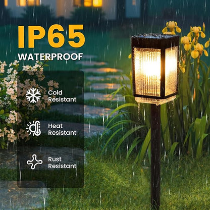 Solar Pathway Lights, 12 Pack Solar Powered Garden Lights Waterproof IP65, 10-40 LM Auto On/Off Outdoor Light for Lawn Patio Walkway Driveway Decor Landscape Lighting (Warm White)