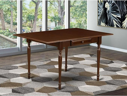 East West Furniture MZT-MAH-T Monza Kitchen Table - a Rectangle Dining Table Top with Dropleaf & Stylish Legs, 36x54 Inch, Mahogany