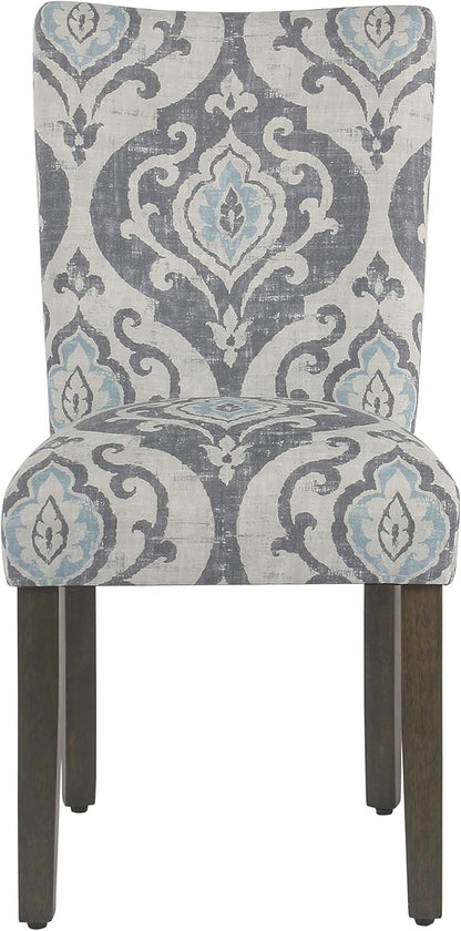 HomePop Parsons Classic Upholstered Accent Dining Chair, Set of 2, Suri Blue