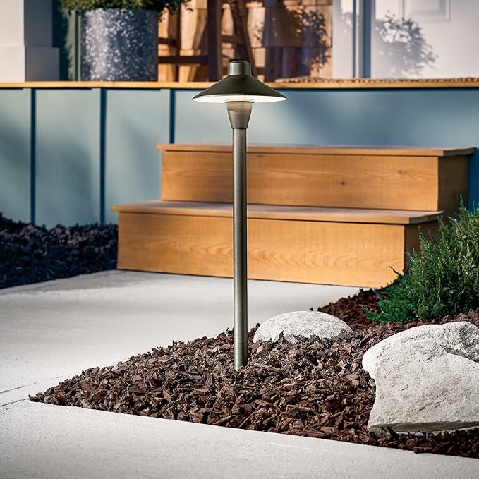 Kichler 12V Path Light in Textured Architectural Bronze, Durable Landscape Lighting, (21" H x 6.75" Dia), 15478AZT